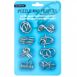 Metal Puzzle Gift Box Blue - 8 pieces Puzzle & Perplex